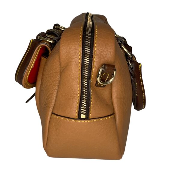 Dooney & Bourke Brown Leather Satchel Handbag with Lock Charm VTG - Picture 7 of 14